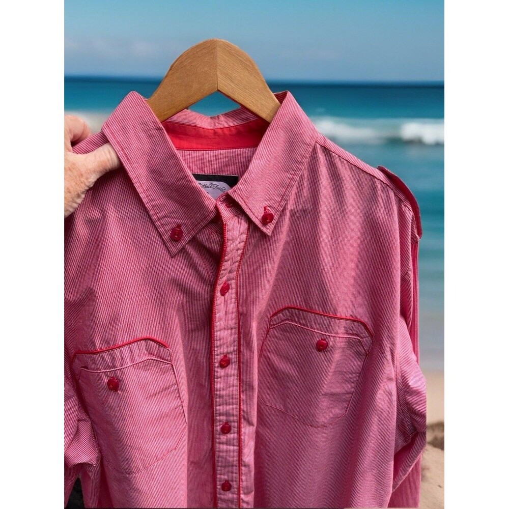 Miskeen Originals Western Style Shirt Button Down Check LS Pocket Casual Men 2XL